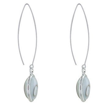 Boucles d'Oreilles Argent 925 Grand Oeil de Sainte Lucie Rond