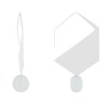 Boucles d'Oreilles Crochet Plat Métal Argenté Hexagone et Perles Céramique - vue V1