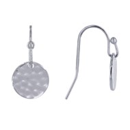 Boucles d'Oreilles Argent Rhodié Pastilles Martelées