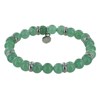 Bracelet Elastique Anneau Acier et Perles Quartz Vert - vue V1