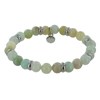 Bracelet Elastique Anneau Acier et Perles Amazonite - vue V1