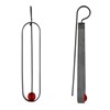 Boucles d'Oreilles Crochet Ruthénium Ovale et Perle de Verre - vue V1