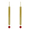 Boucles d'Oreilles Crochet Laiton Rectangle Plat et Perle de Verre - vue V2