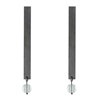 Boucles d'Oreilles Clous Ruthénium Rectangle Plat et Perle de Verre - vue V2