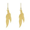 Boucles d'Oreilles Argent 925 Doré Deux Plumes - vue V2