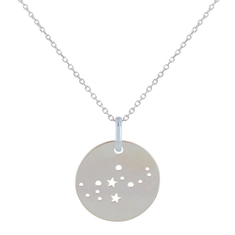 Collier Argent Zodiaque Constellation Vierge - taille 40 cm