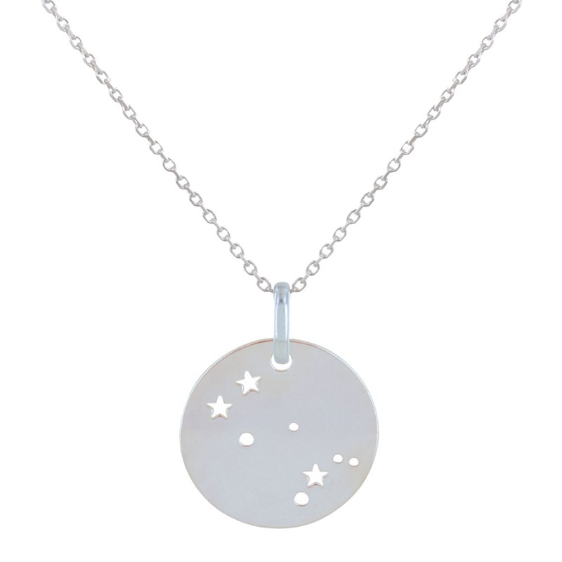 Collier Argent Zodiaque Constellation Gémeaux - taille 40 cm