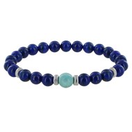Bracelet Homme Perles Lapis Lazuli et Perle de Larimar