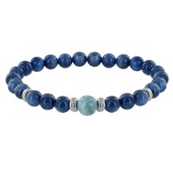 Bracelet Homme Perles Cyanite et Perle de Larimar