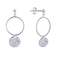 Boucles d'Oreilles Argent Cercle et Pastilles Martelées