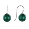 Boucles d'Oreilles Argent Billes de Malachite - vue V1