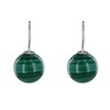 Boucles d'Oreilles Argent Billes de Malachite - vue V2