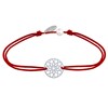 Bracelet Lien Médaille Argent 925 Mandala Graine de Vie - Rouge - vue V1