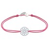 Bracelet Lien Médaille Argent 925 Mandala Graine de Vie - Fuchsia - vue V1