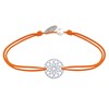 Bracelet Lien Médaille Argent Mandala Graine de Vie - Orange - vue V1