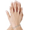Bracelet Argent Rhodié Cinq Petites Perles de Larimar Facettées - vue V3
