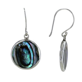Boucles d'Oreilles Argent 925 Disques Nacre Abalone