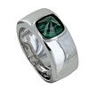 Bague Argent 925 Large Pyramide Malachite - vue V1