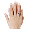 Bague Argent 925 Large Pyramide Malachite - vue V3