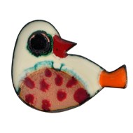 Broche Oiseau Émaillé Blanc