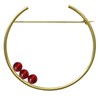 Broche Laiton Ronde et Trois Perles de Verre - vue V1