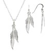 Parure Plumes Argent Collier et Boucles d'Oreilles - taille 45 cm - vue V1