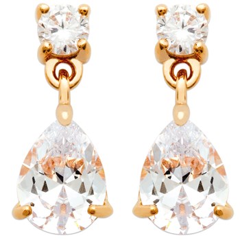 Druppel oorbellen zirkoniumoxide hanger Verguld 750 3 micron