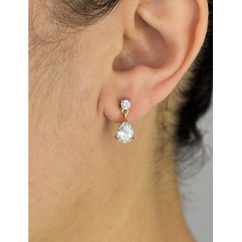 Druppel oorbellen zirkoniumoxide hanger Verguld 750 3 micron