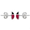 Boucles d'oreilles coccinelle émail rouge et noir Argent 925 Rhodié - vue V4