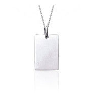 Chaine et pendentif plaque rectangulaire en Argent 925/00