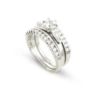 Bague trilogie en Argent 925/00 et oxydes de zirconium