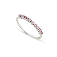 Alliance en Argent 925/00 et oxydes de zirconium rose