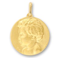 Médaille ange profil gauche or jaune 18 carats