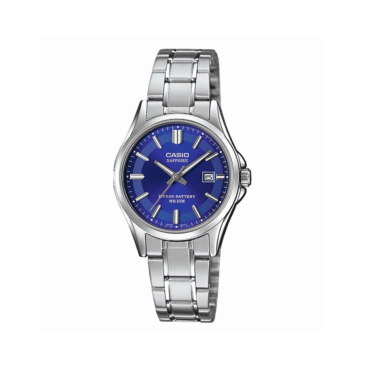 Montre femme Casio Collection acier fond bleu Femme modèle LTS100D