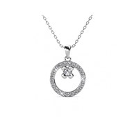 Pendentif Eliza - Argenté et Cristal