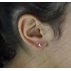 Boucles d'oreilles croissant de lune Argent 925 Rhodié - vue V2