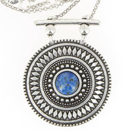 Collier Argent et pierre Lapis Lazuli SHABADA