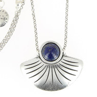 Collier Argent et pierre Lapis Lazuli SHABADA