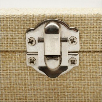 Présentoir coffret boîte à bagues 34x24cm toile jute Naturel