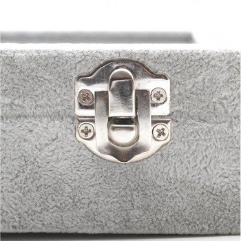 Présentoir coffret boîte à bagues 34x24cm velours Gris