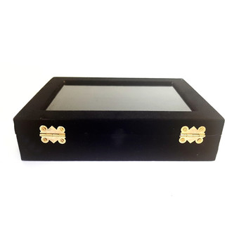 Présentoir coffret boîte à bagues 20x15cm velours Noir