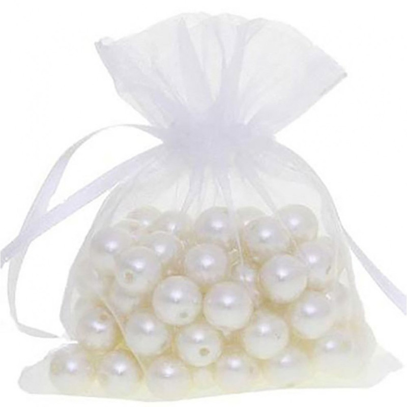 Sachets organza 13x17 cm  bijoux ou dragées lot de 50 Blanc