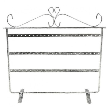 Jewelry holder frame display earring window (32 pairs) Patina grey