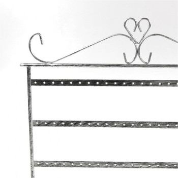 Jewelry holder frame display earring window (32 pairs) Patina grey