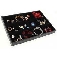 Porte bijoux plateau bijoux à 12 compartiments en velours Noir