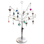 Porte bijoux arbre à boucle d'oreille 14 crochets Gris patiné