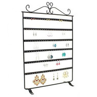 Porte bijoux cadre porte boucle d'oreille 6 rangs (72 paires) Noir