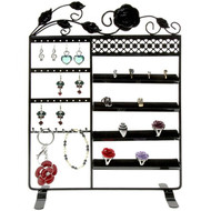 Porte bijoux porte bijoux cadre fleur boucle bracelet bague et accessoire Noir