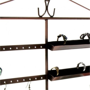 Jewelry holder duo frame for earring and ring Copper