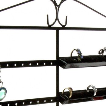 Jewelry holder duo frame for earring and ring Black